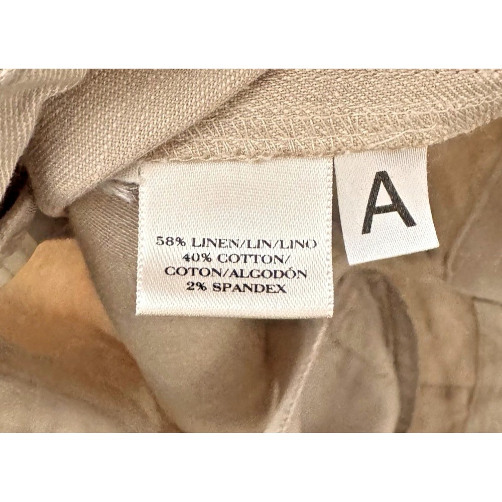 Ann Taylor Women's 12‎ Tan Khaki Linen Blend Stretch Signature Fit Dress Pants - Picture 5 of 5